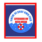 Swim at your own risk lifeguard beer break pinback badge, circular, 2.25 in.