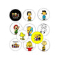 Peanuts 2.25-inch circular fridge magnets, assorted Charlie Brown and dog characters