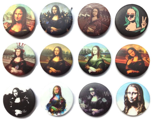 Mona Lisa Smile painting Awesome Quality Lot 12 New Pin Pinback Button Badge 1.25-inch Default Title