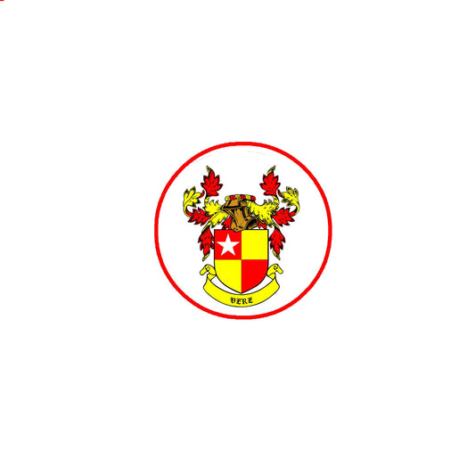 Vere Family Crest 3" Coat of Arms Round Pinback Badge