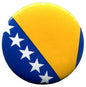Bosnia and Herzegovina flag pinback button, round 2.25-inch yellow and blue