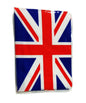 UK flag passport cover with Union Jack design, clear plastic sleeve