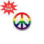 Rainbow peace symbol mini button, circular design, 10-pack