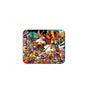 Rectangular gaming mouse pad with colorful cartoon game characters, rounded corners
