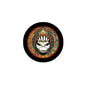 3-inch round fridge magnet with colorful skull face graphic