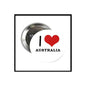 1.25-inch round button pin reading 'I LOVE Australia' with red heart
