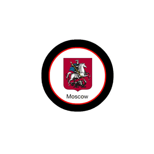 Moscow 3-inch Coat of Arms of Medieval Europe Round Pinback Badge Brooch Default Title