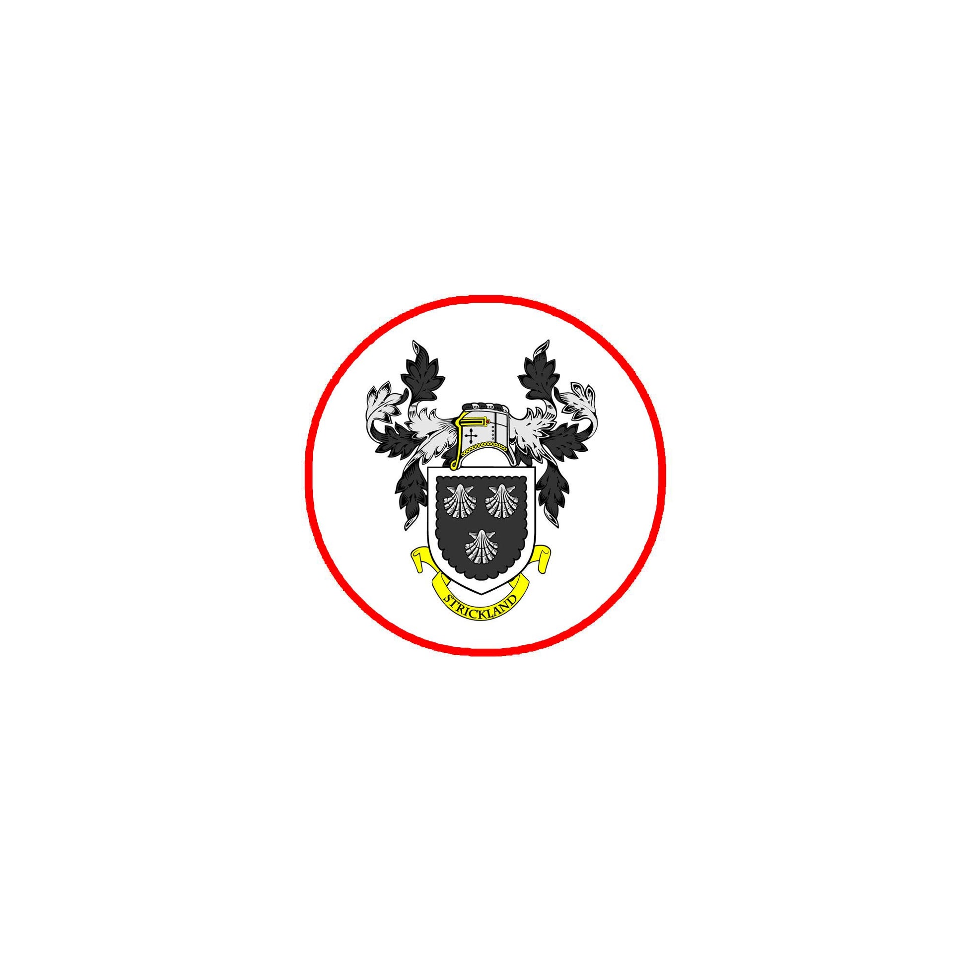 Strickland Family Crest 3-inch Coat of Arms Fridge Round Magnet Default Title