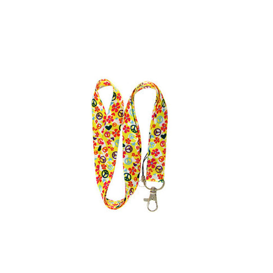Peace and Love Symbols Lanyard Yellow Default Title