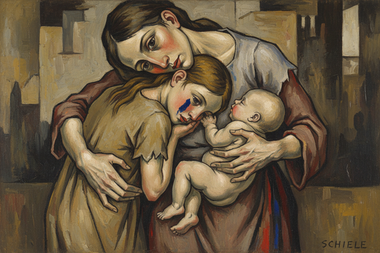 Egon Schiele Mother with Two Children Mousepad