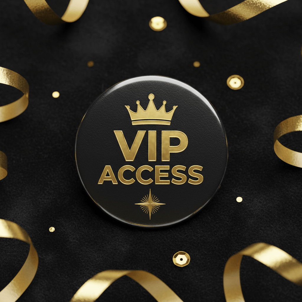 Elegant VIP Access Badge Pinback 2.25-inch - My Pinbacks