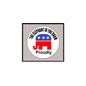 2.25-inch pinback button with circular 'The Elephant in the Room' Proudly logo