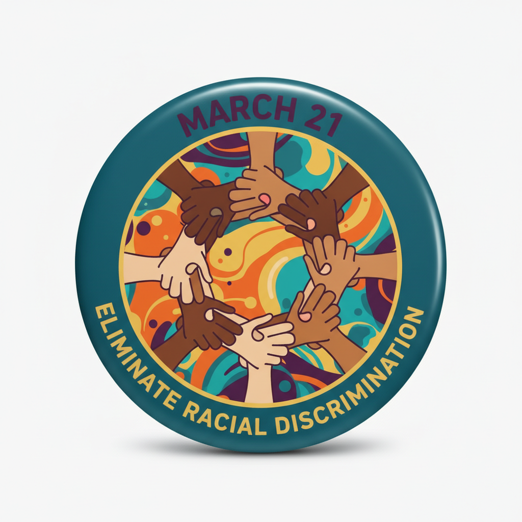 Elimination of Racial Discrimination March 21 Pinback 2.25-inch
