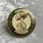 2.25-inch round pinback with gold rim, Eliza Doolittle illustration and My Fair Lady text