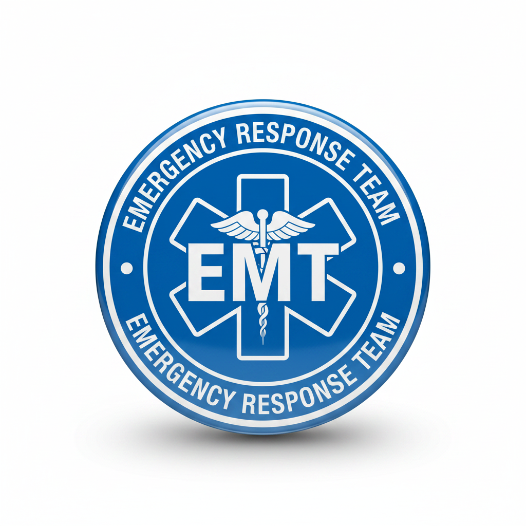 Emergency Response Team EMT Pinback 2.25-inch 12 Pcs