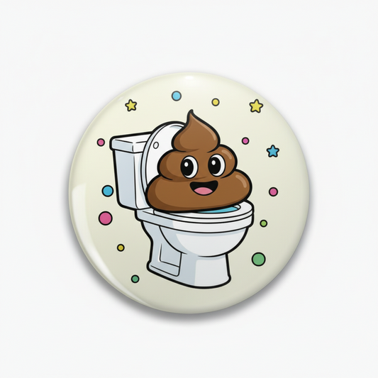 Emoji Poo in a Toilet Pinback 2.25"
