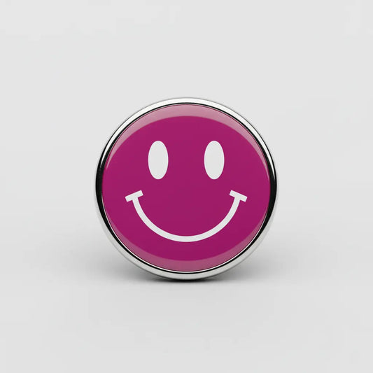 Emoticon Smile Pinback Magenta 1.25-inch 24 Pcs - My Pinbacks