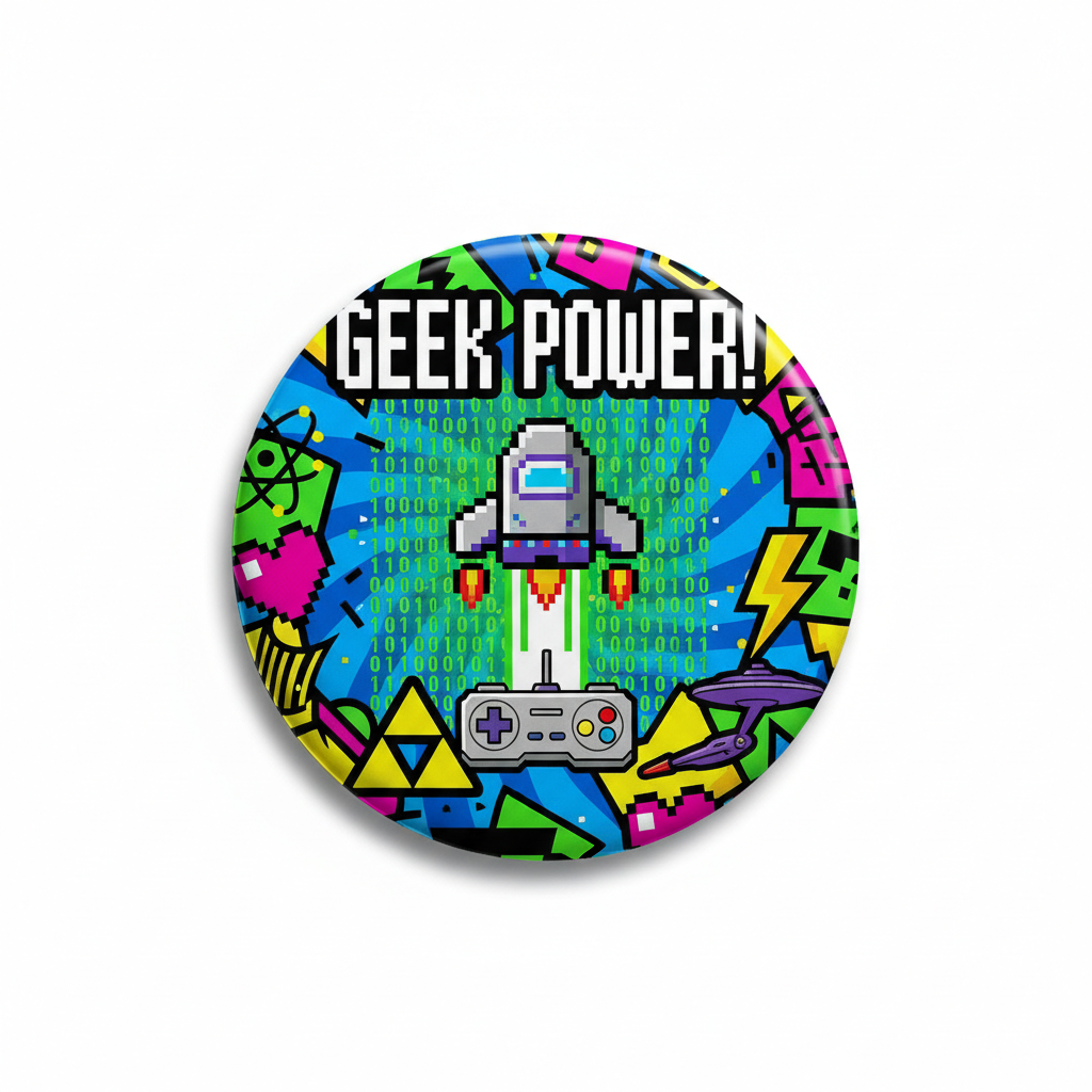 End task geek Pin Button 2.25-inch