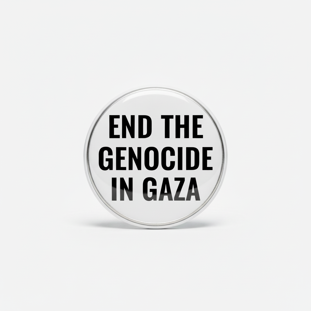 END THE GENOCIDE IN GAZA Pinback 2.25-inch