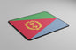 Eritrea country flag mousepad with green, red, and blue diagonals and gold emblem