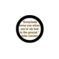 2.25-inch pinback button, black circle border with John Lennon quote text