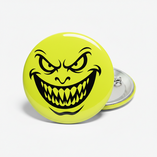 Evil Smiley Face Pinback 2.25-inch