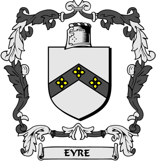 Aimant rond de 3 pouces avec blason de la famille Eyre