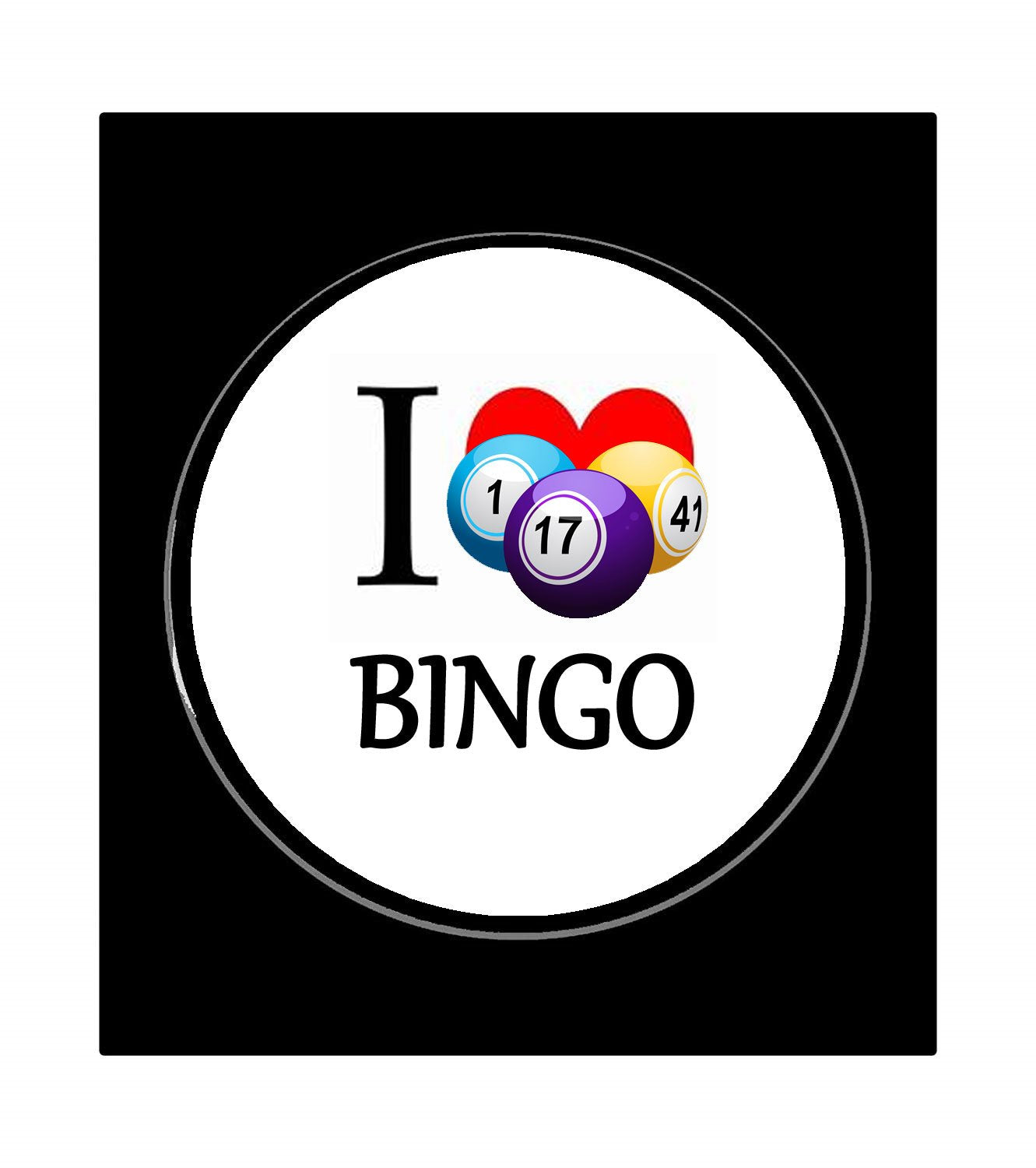 I Love Bingo Pinback Badge 1.25-inch Default Title