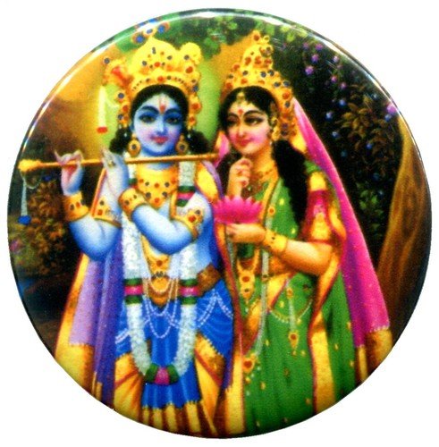 Vishnu & Lakshmi Trance Pin Badge Button Pinback New Made From Thailand