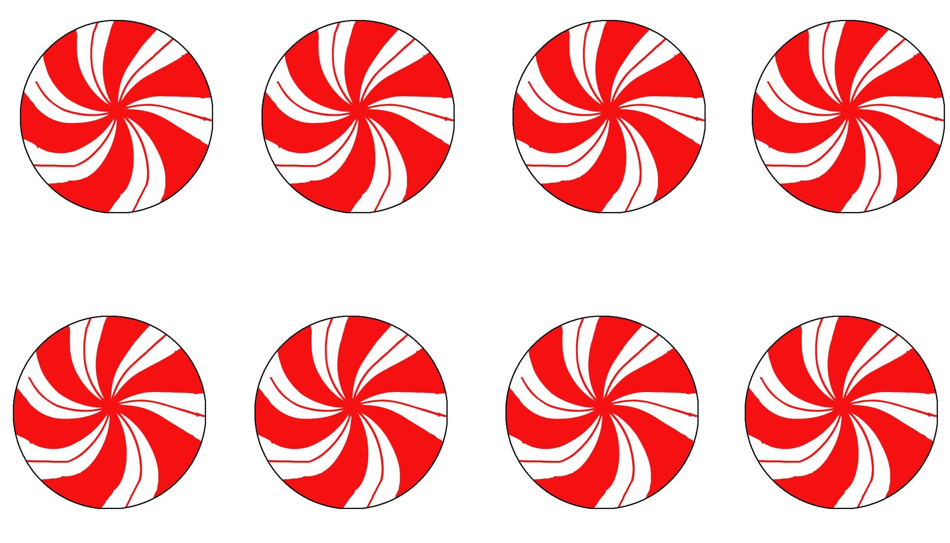 Peppermints Design Merry Christmas 2016 Pinback Button Badge Brooch 1.25-inch - 8 Pcs Set Default Title