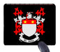 Rectangular mouse pad with dark crest design, red lions, stars, and St. John