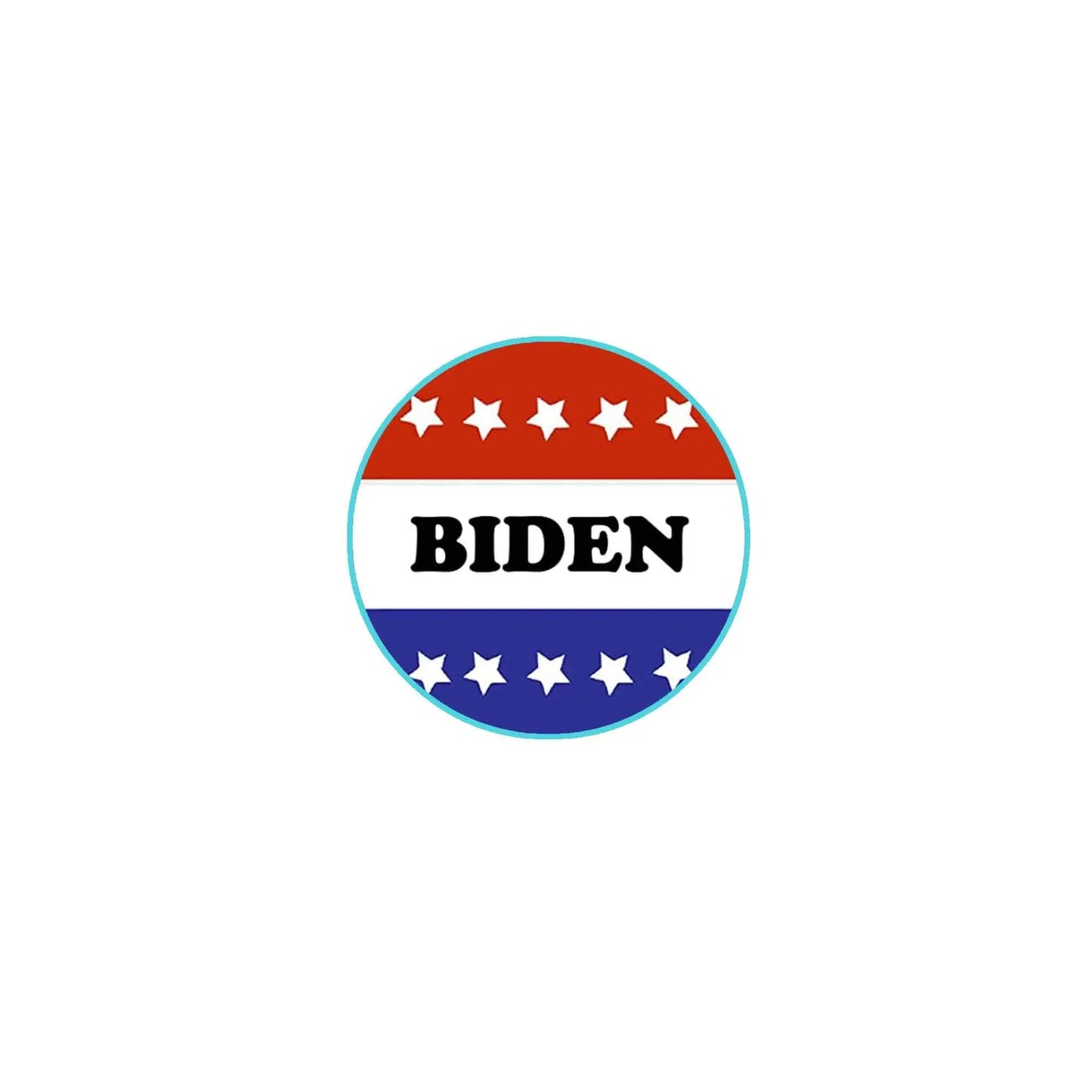 2.25-inch pinback button with Biden text and stars-and-stripes design