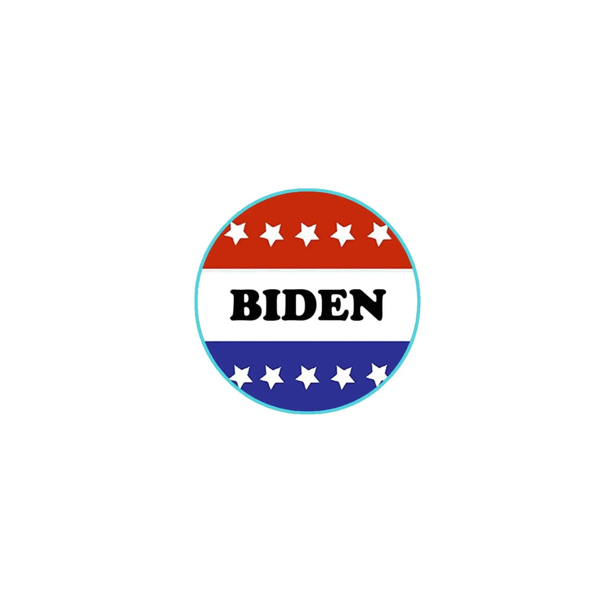 2.25-inch pinback button with Biden text and stars-and-stripes design