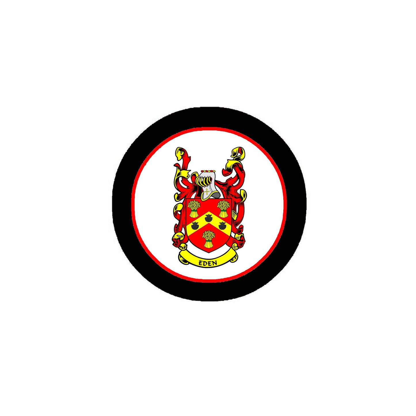 Eden Family Crest 3" Coat of Arms Pinback Badge Brooch