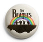 The Beatles pinback button with rainbow and band silhouettes, circular 1.25-inch