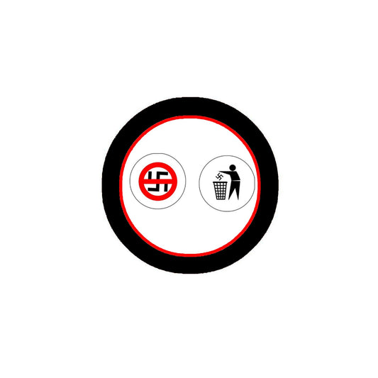 2 Pcs Anti Nazi 1.25" for Jackets, Backpacks, etc.