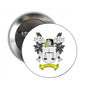 Family crest coat of arms lapel pin with shield and banner