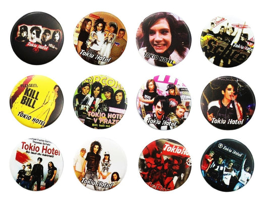 2.25-inch Lot 12 Pcs Awesome Pin Button Badge Tokio Hotel brooch Hashtag 1 Default Title