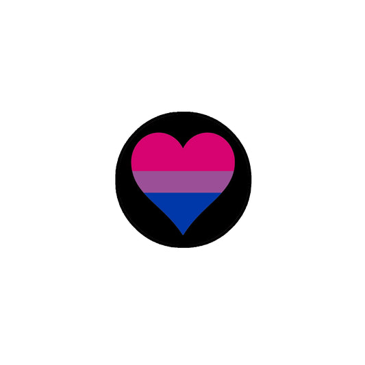 Bisexual Pride Heart Flag 2.25" Pinback or Jackets, Backpacks, etc.