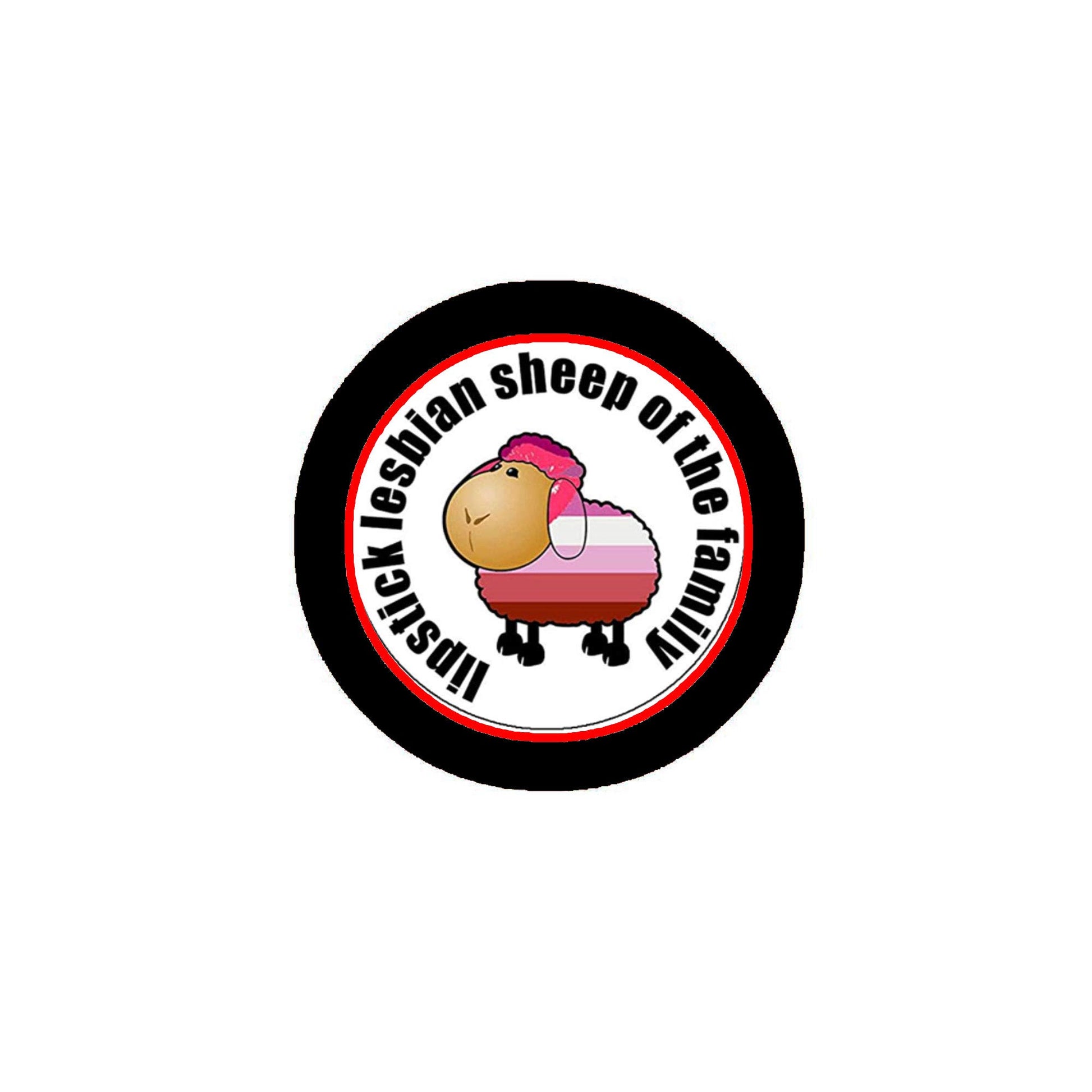 Lipstick Lesbian Sheep of the Family 1.25-inch Pinback Button Pin LGBT Default Title