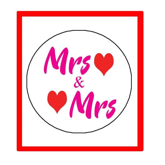 Mrs and Mrs 1.25-inch Pinback Button, backpacks (pink) Default Title