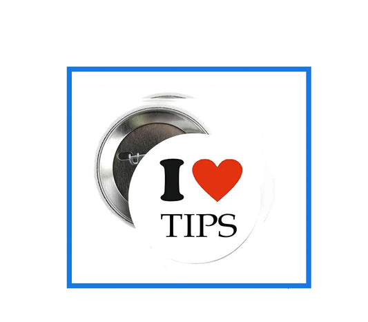 I Love Tips 1.25-inch Pinback Button Pin - Professions Waitress Driver Default Title