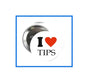 1.25-inch pinback button pin with "I ♥ TIPS" text and visible metal back