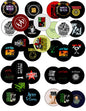 Set of 20 grunge rock and roll singer pinback buttons, round, assorted graphic designs