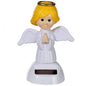 Solar angel figurine with blond hair, white robe wings, and solar panel base
