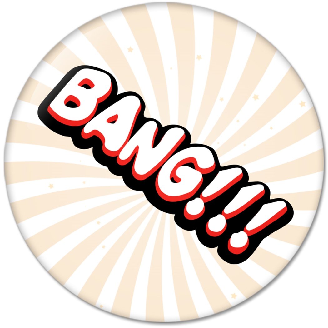 Comic Book Exclamations BANG!! : Pinback Buttons 1.25 Inch (32mm)