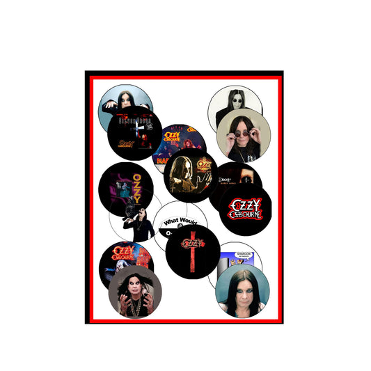 20 Pcs Ozzy Pinbacks for Jackets, Backpacks, etc. - Black Metal Pin-stem-with-safety Clasp - Made in USA 2.25"