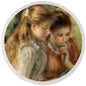 Round Renoir-style art patch, fabric border with mother and child portrait
