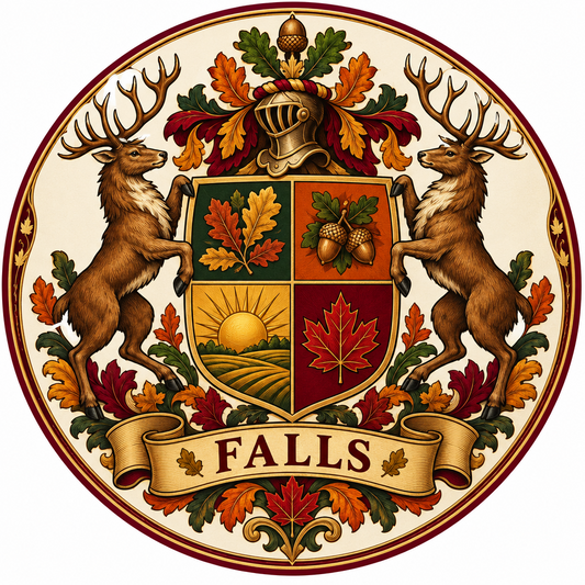 Falls Family Crest Coat of Arms Pin Button 3-inch