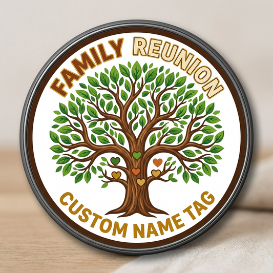 Family Reunion Family Tree Custom Name Tag Pin Button 2.25-inch